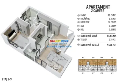 Apartament 2 cam-Bucatarie inchisa-Incalzire Pardoseala-Prel. Ghencea- - foto 3