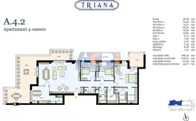 Penthouse Triana Pipera Complex 4 camere 188mp - foto 16