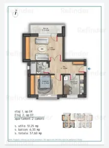 vanzare apartament 2 camere,  metrou Nicolae Grigorescu, bloc 2025 in constructie, etaj 1/3, decomandat, 52 mp utili, balcon - foto 5