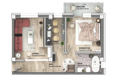 Capat CUG Apartament 2 camere  D  50 mp  ASTORIA Lunca Cetatuii - foto 2