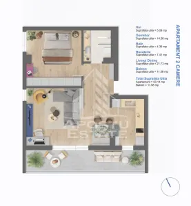 Apartament 2 camere de vanzare, bloc nou,zona Aradului Timisoara - foto 18