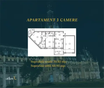 Apartament 3 camere  | 70 mp | etaj 4 | Nicolina | Bloc 1984 - foto 8
