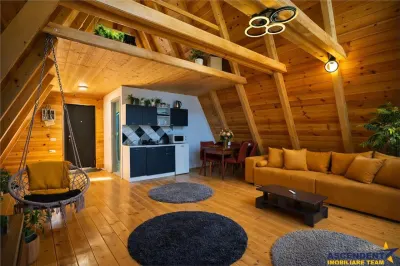 Eleganta,echipata casa A Frame, 800 mp teren,deschidere Piatra Craiului,Moieciu, Brasov - foto 7